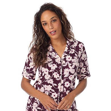 Women's Draper James Cozy Elbow Sleeve Notch Pajama Top & Pajama Bottoms Set