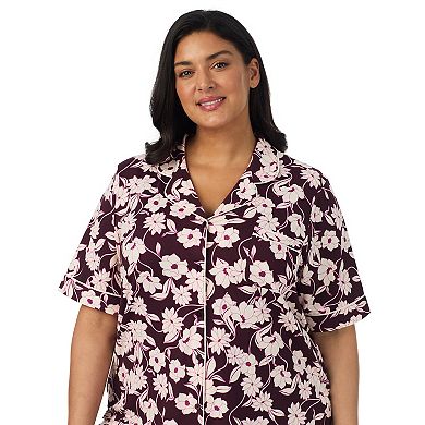 Plus Size Draper James Cozy Elbow Sleeve Notch Pajama Top and Pajama Pants Set