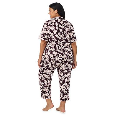 Plus Size Draper James Cozy Elbow Sleeve Notch Pajama Top and Pajama Pants Set