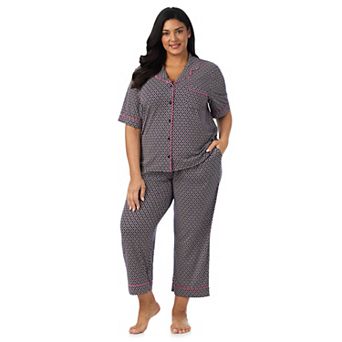 Plus Size Draper James Cozy Elbow Sleeve Notch Pajama Top and Pajama Pants Set