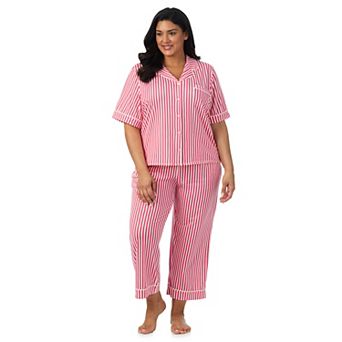 Plus Size Draper James Cozy Elbow Sleeve Notch Pajama Top and Pajama Pants Set
