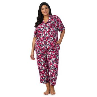 Plus Size Draper James Cozy Elbow Sleeve Notch Pajama Top and Pajama Pants Set