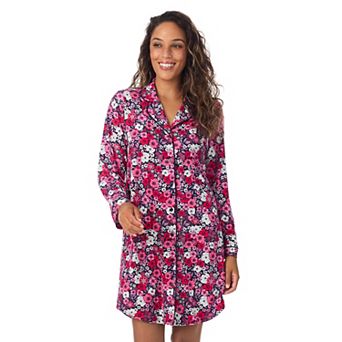 Women's Draper James Cozy Long Sleeve Notch Sleepshirt