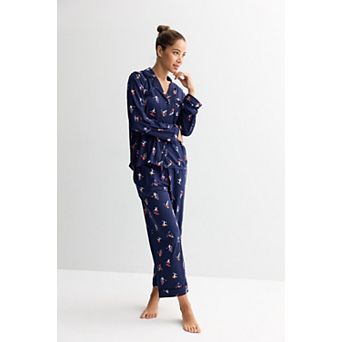 Women's Draper James 2 pc Cozy Long Sleeve Notch Pajama Top & Pajama Bottoms Set