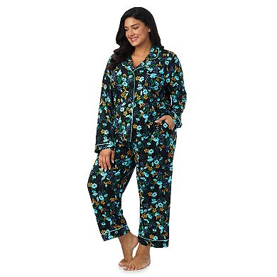 Plus Size Draper James 2-pc. Cozy Long Sleeve Notch Pajama Top & Pajama Bottoms Set