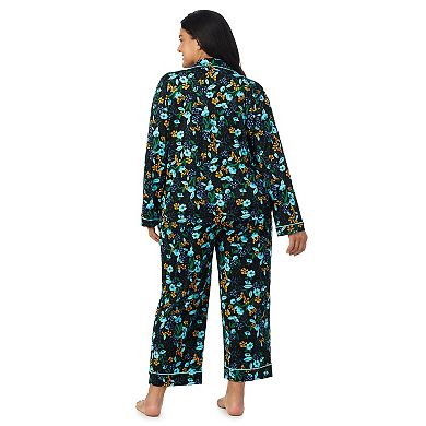 Plus Size Draper James 2-pc. Cozy Long Sleeve Notch Pajama Top & Pajama Bottoms Set