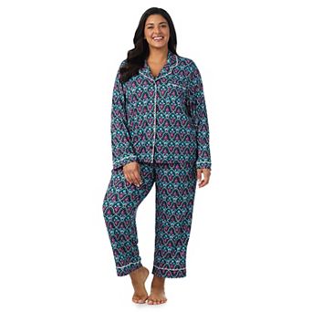 Plus Size Draper James 2 pc Cozy Long Sleeve Notch Pajama Top & Pajama Bottoms Set