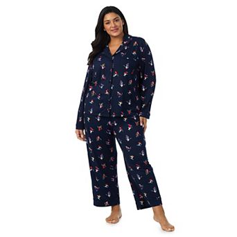 Plus Size Draper James 2 pc Cozy Long Sleeve Notch Pajama Top & Pajama Bottoms Set