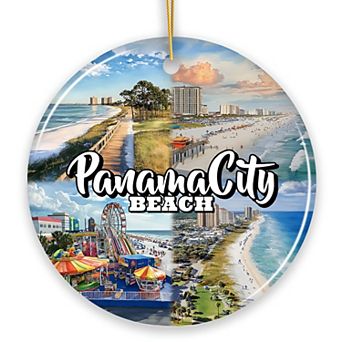 Panama City Beach Tropical Paradise Ornament, Florida Coastal Christmas Gift and Souvenir, Version 2