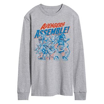 Men's Marvel Avengers Assemble Group Long Sleeve Graphic Tee
