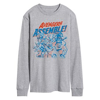 Men's Marvel Avengers Assemble Group Long Sleeve Graphic Tee