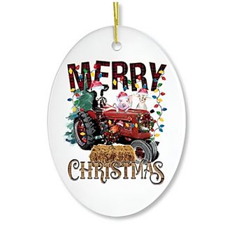 Merry Christmas Farm Animal Ornament