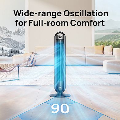DREO Velocity 90° Oscillating Tower Fan with 6 Speeds, 4 Modes