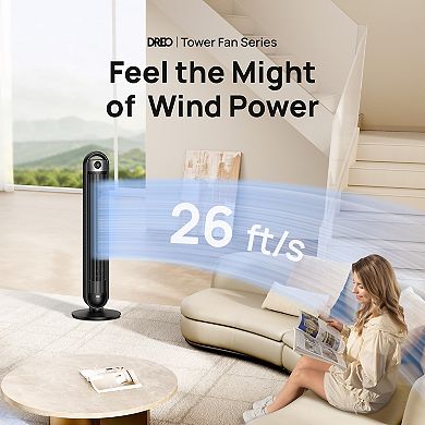 DREO Velocity 90° Oscillating Tower Fan with 6 Speeds, 4 Modes