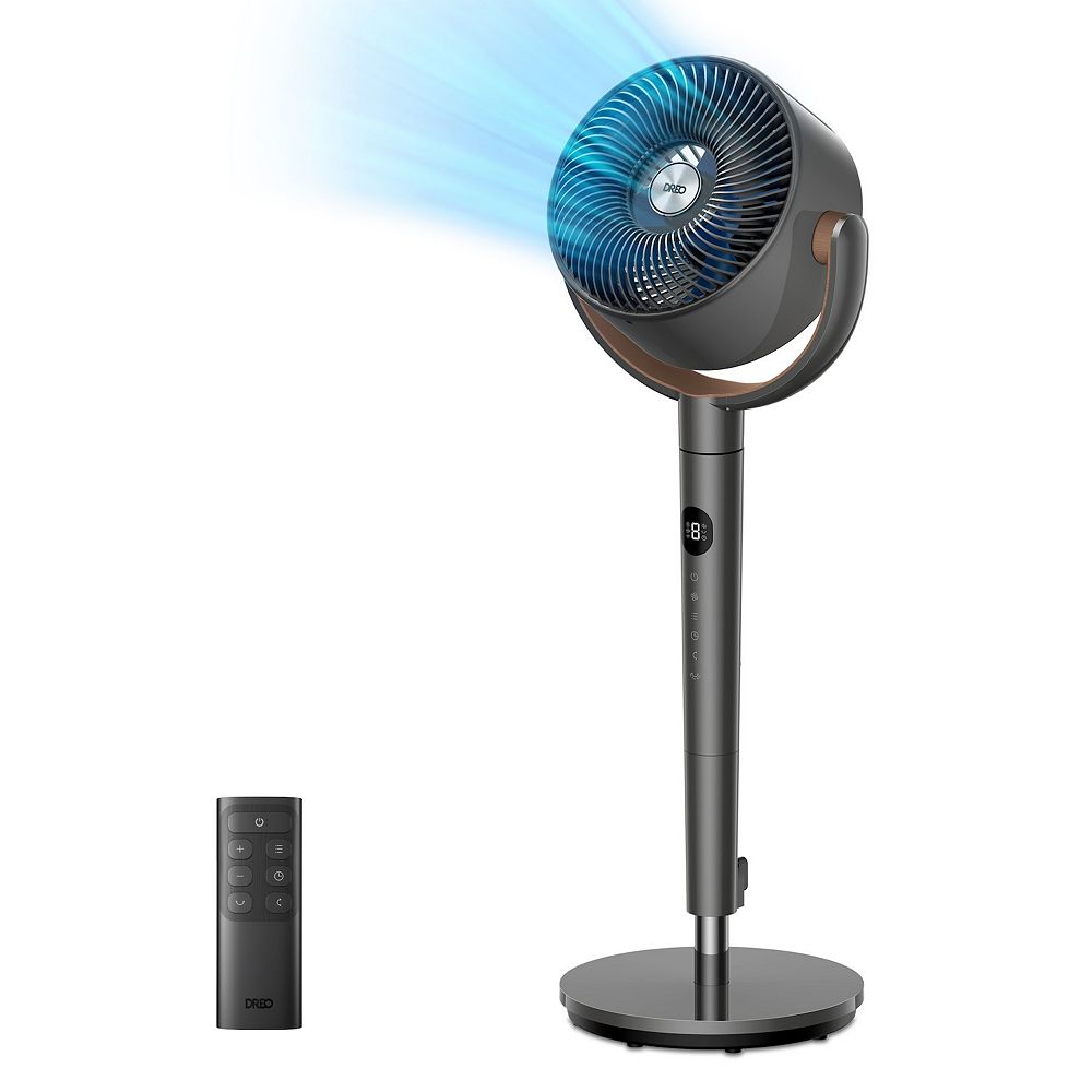DREO PolyFan 120° + 120° Smart Oscillating Standing Floor Fan - 85 ft. Range with 8 Speeds & 8H Timer