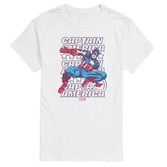 Men's Marvel Captain America 3D Vintage Graphic Tee