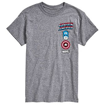 Men's Marvel Captain America Oversized Left Chest Graphic Tee