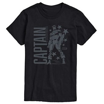 Men's Marvel Captain America Monochrome Graphic Tee