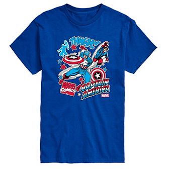 Men's Marvel Captain America Stickers Graphic Tee