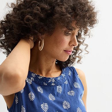 Women's Croft & Barrow® Braided Neckline Top
