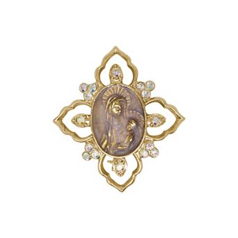 Symbols of Faith 14k Gold Dipped Mary and Child Pin