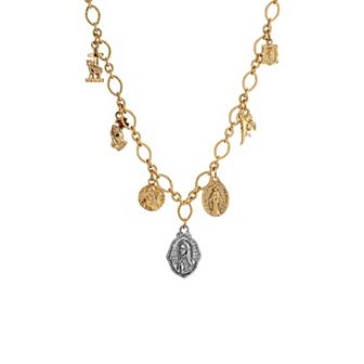 Symbols of Faith Gold Tone Multi Charm Faith Necklace 16"