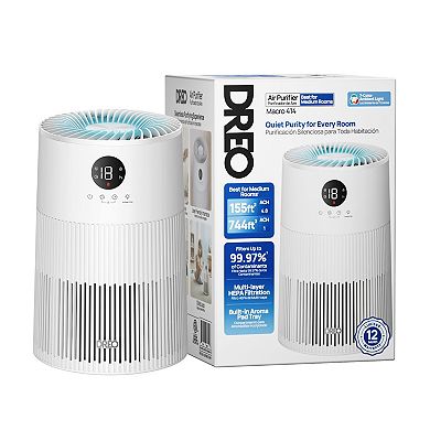 DREO Macro 414 Air Purifier with HEPA Filtration and Ambient Light