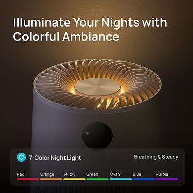 DREO Macro 414 Air Purifier with HEPA Filtration and Ambient Light