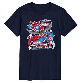 Men's Marvel Captain America Brave New World Stickers Graphic Tee