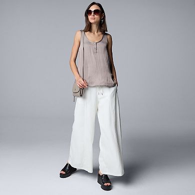 Women's Simply Vera Vera Wang Flowy Henley Tank Top