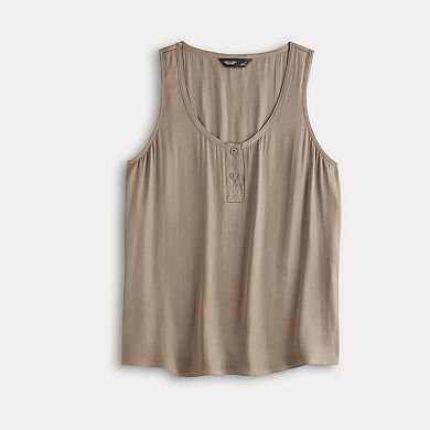 Women's Simply Vera Vera Wang Flowy Henley Tank Top