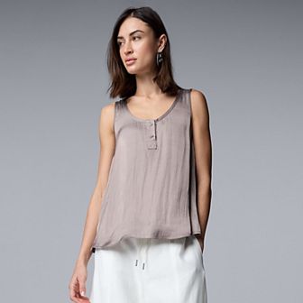 Women's Simply Vera Vera Wang Flowy Henley Tank Top