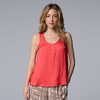Women's Simply Vera Vera Wang Flowy Henley Tank Top