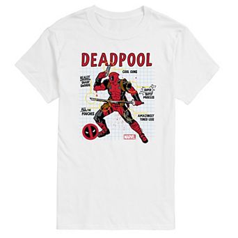 Men's Marvel Deadpool Blue Print Long Sleeve Graphic Tee