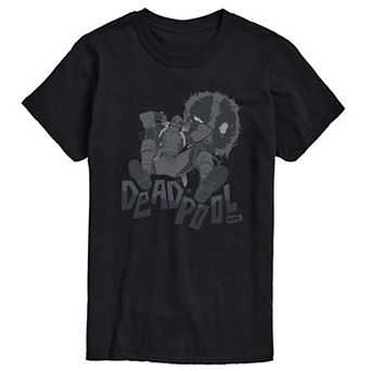 Men's Marvel Deadpool Monochrome Long Sleeve Graphic Tee