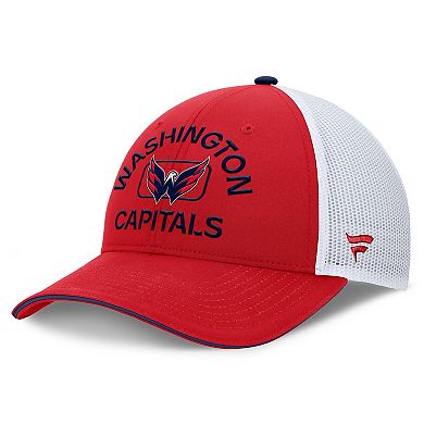 Men's Fanatics Red/White Washington Capitals Authentic Pro Rink Trucker Hat