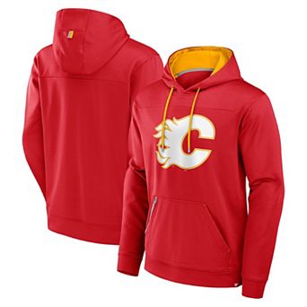 Men's Fanatics Red Calgary Flames Defender Pullover Hoodie