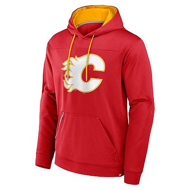 Men's Fanatics Red Calgary Flames Defender Pullover Hoodie