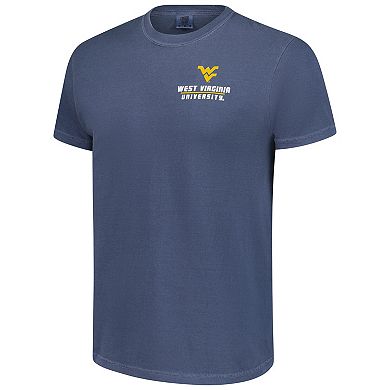 Men's Navy West Virginia Mountaineers Striped Campus Skyline T-Shirt