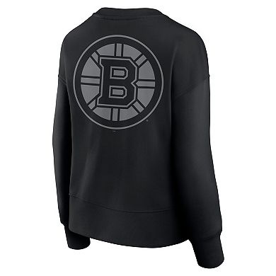 Women's Fanatics Black Boston Bruins Elements Flow Pullover Sweatshirt