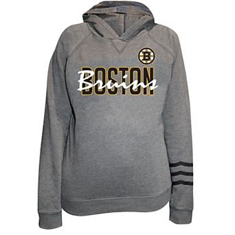 Women's Fanatics Charcoal Boston Bruins Plus Size Lightweight Fleece Pullover Hoodie