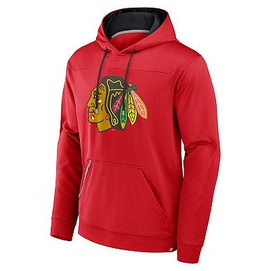 Men's Fanatics Red Chicago Blackhawks Defender Pullover Hoodie