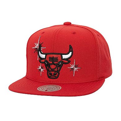 Men's Mitchell & Ness Red Chicago Bulls Starlight Snapback Hat