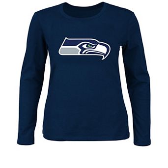Women's Fanatics College Navy Seattle Seahawks Plus Size Long Sleeve T-Shirt