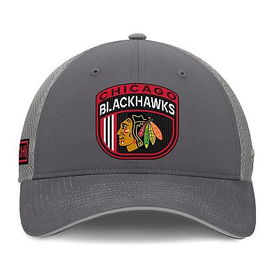 Men's Fanatics Gray Chicago Blackhawks Authentic Pro Home Ice Trucker Adjustable Hat
