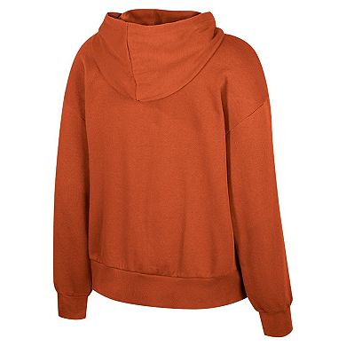Women's Colosseum Texas Orange Texas Longhorns Reflection Rhinestone Drawcord Pullover Hoodie
