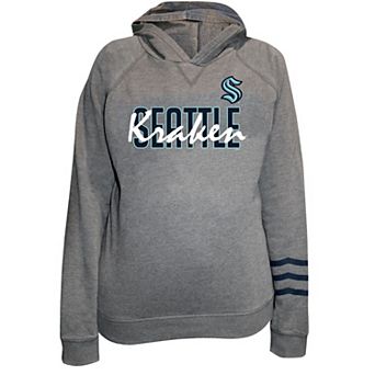 Women's Fanatics Charcoal Seattle Kraken Plus Size Lightweight Fleece Pullover Hoodie