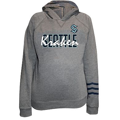 Women's Fanatics Charcoal Seattle Kraken Plus Size Lightweight Fleece Pullover Hoodie