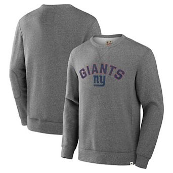 Men's Fanatics Heather Gray New York Giants Loop Terry Pullover Sweatshirt