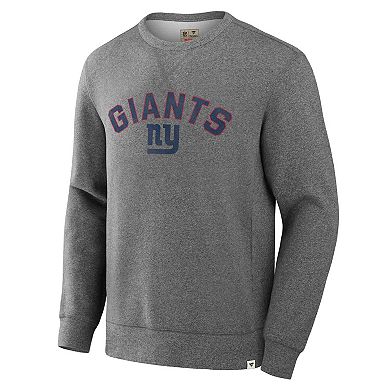 Men's Fanatics Heather Gray New York Giants Loop Terry Pullover Sweatshirt